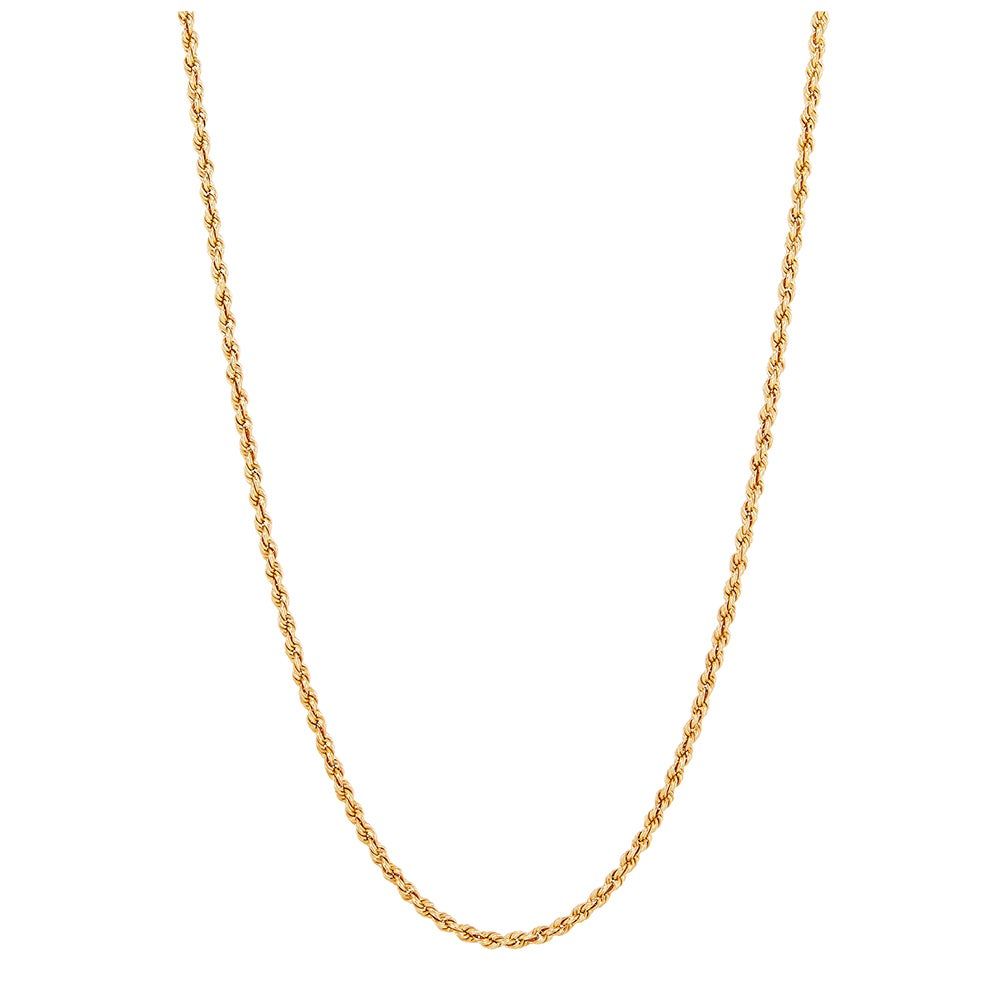 Rope Chain Necklace in 14K Yellow Gold, 1.3mm