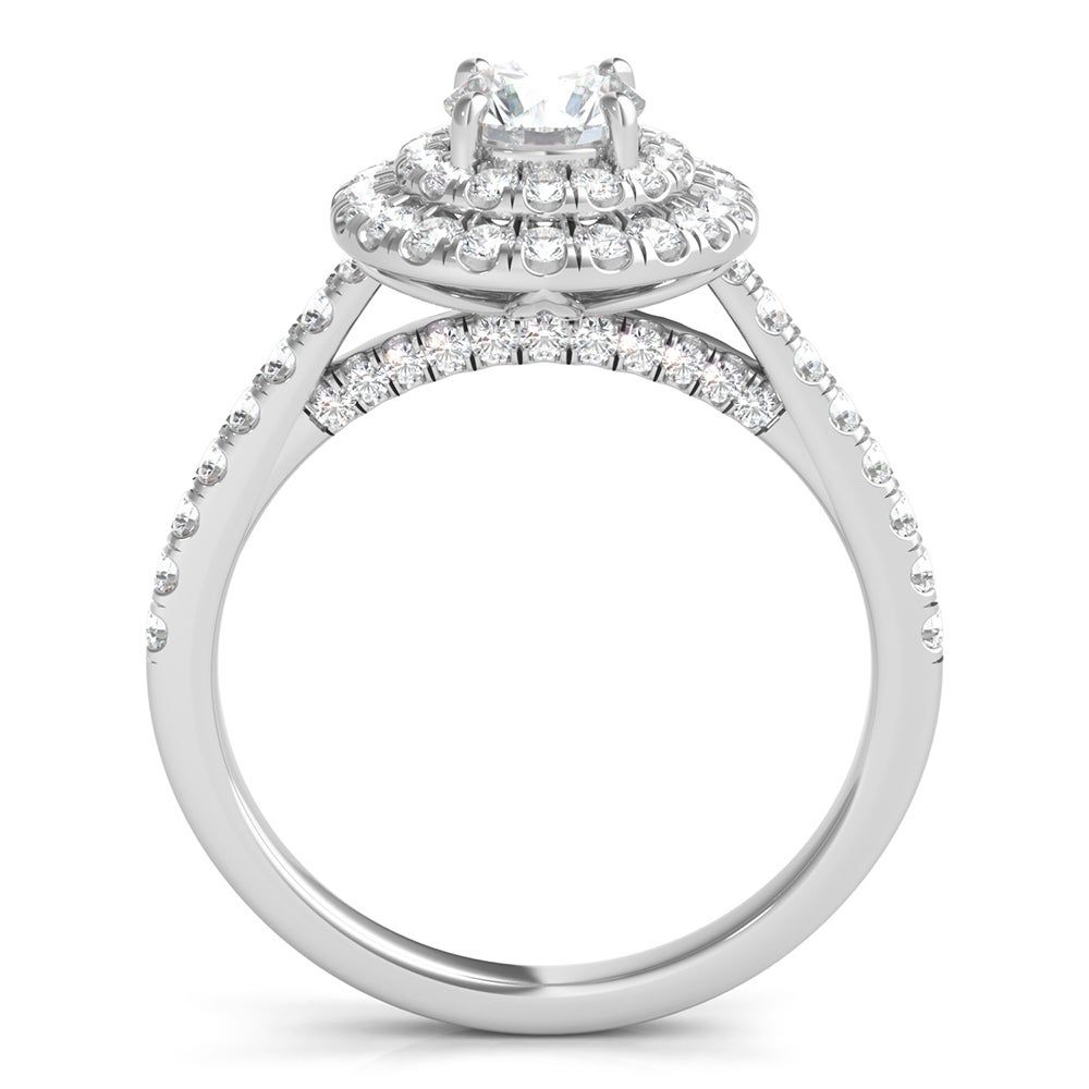 Diamond Double Halo Engagement Ring 14K White Gold (7/8 ct. tw.)