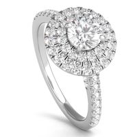 Diamond Double Halo Engagement Ring 14K White Gold (7/8 ct. tw.)