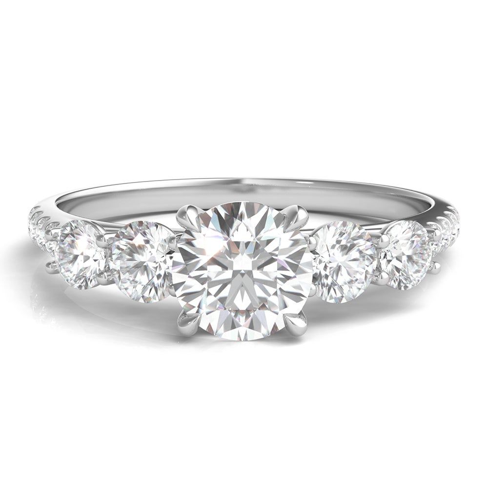 Diamond Side-Stone Engagement Ring 14K White Gold (1 ct. tw.)