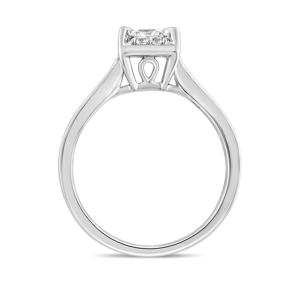 Princess-Cut Diamond Engagement Ring with Channel-Set Band 14K White Gold (7/8 ct. tw.)