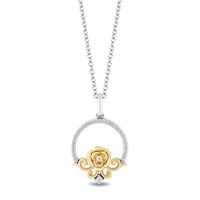 Belle 30th-Anniversary Diamond Circle Pendant in Sterling Silver & 10K Yellow Gold (1/7 ct. tw.)