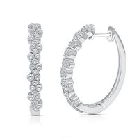 Diamond Hoop Earring in 10K White Gold (1/2 ct. tw.)