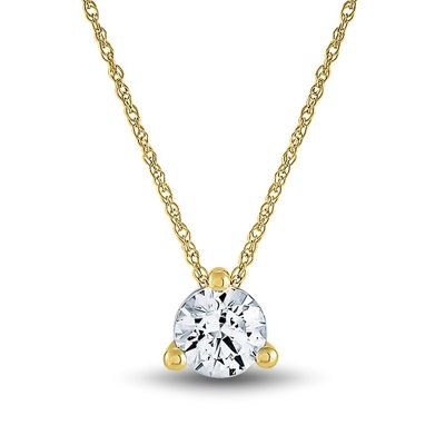 Light Heart Lab Grown Diamond Solitaire Pendant in 14K Yellow Gold (1/ ct