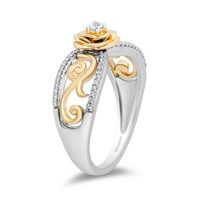 Belle 30th-Anniversary Diamond Rose Ring Sterling Silver & 10K Yellow Gold (1/8 ct. tw.)