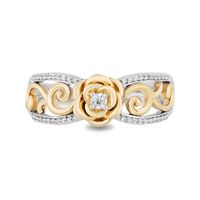 Belle 30th-Anniversary Diamond Rose Ring Sterling Silver & 10K Yellow Gold (1/8 ct. tw.)