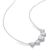 Moissanite Necklace with Five Stones in Sterling Silver (2 1/2 ct. tw.)