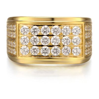 Menâs Diamond Signet Ring 10K Yellow Gold (2 ct. tw.)