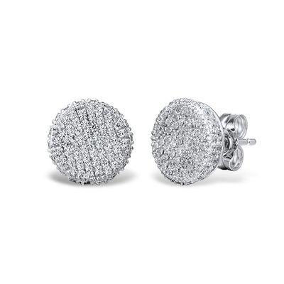 Menâs Round Diamond Earrings in 10K White Gold (5/8 ct. tw.)