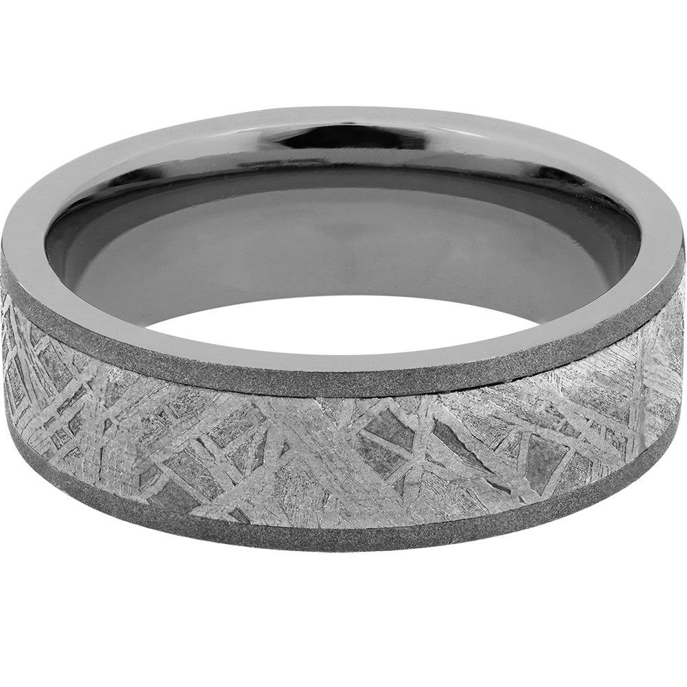 Menâs Meteorite Wedding Band Titanium, 7mm