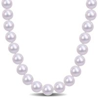 Cultured Freshwater Pearl Necklace in Sterling Silver, 9-10mm, 18â