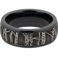 Menâs Tree Wedding Band Cobalt & Black Zirconia, 8mm