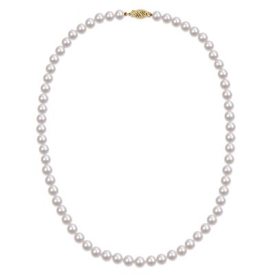 Akoya Pearl Necklace in 14K Yellow Gold, 6mm, 18â