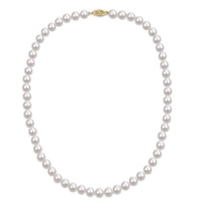 Akoya Pearl Necklace in 14K Yellow Gold, 7mm, 18â