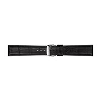 Gentleman Quartz Menâs Black Leather Watch in Stainless Steel, 40mm