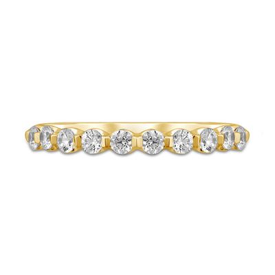 Diamond Anniversary Band with Shared Prongs 14K Yellow Gold (1/2 ct. tw.)