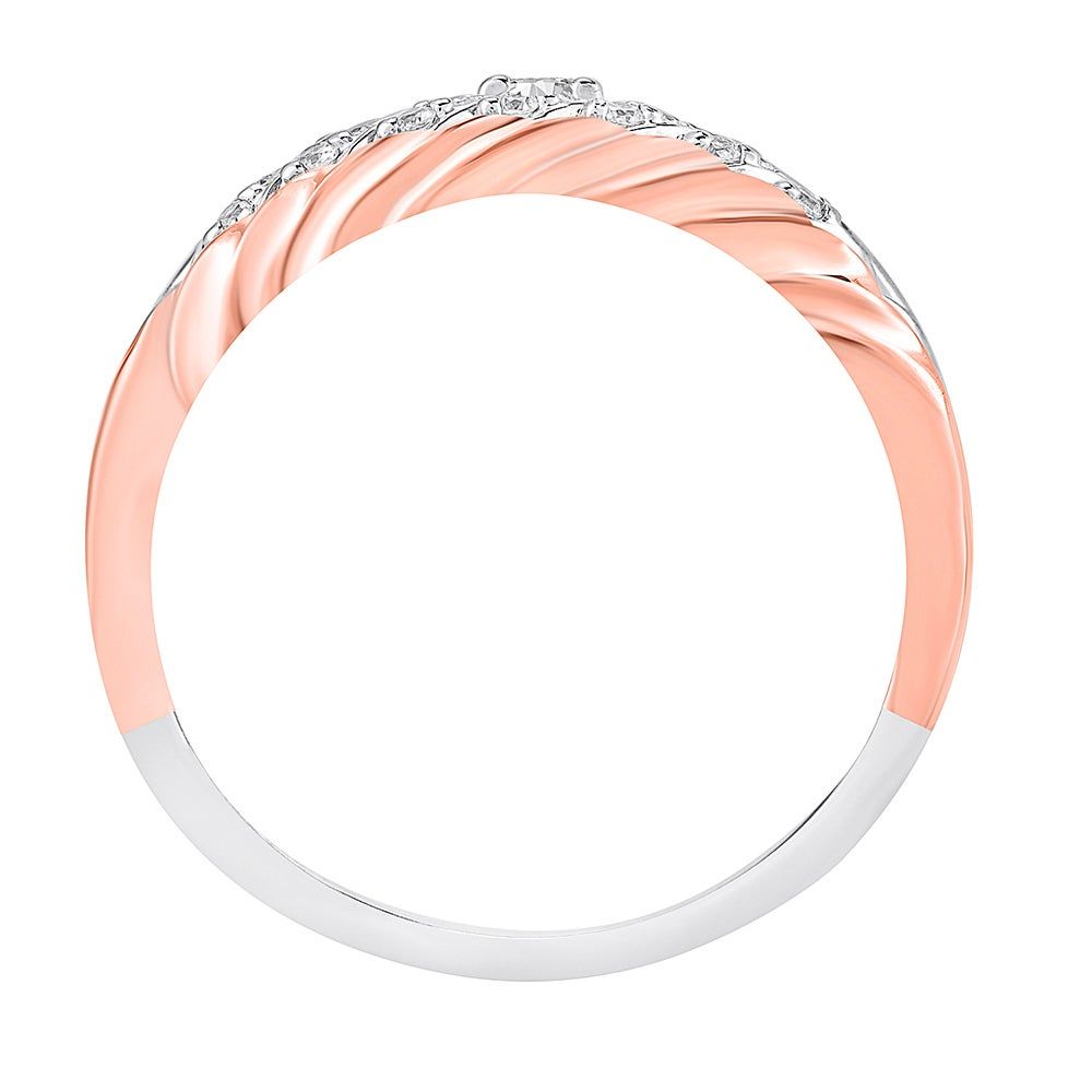 Diamond Stacked Ring 14K White & Rose Gold (1/10 ct. tw.)
