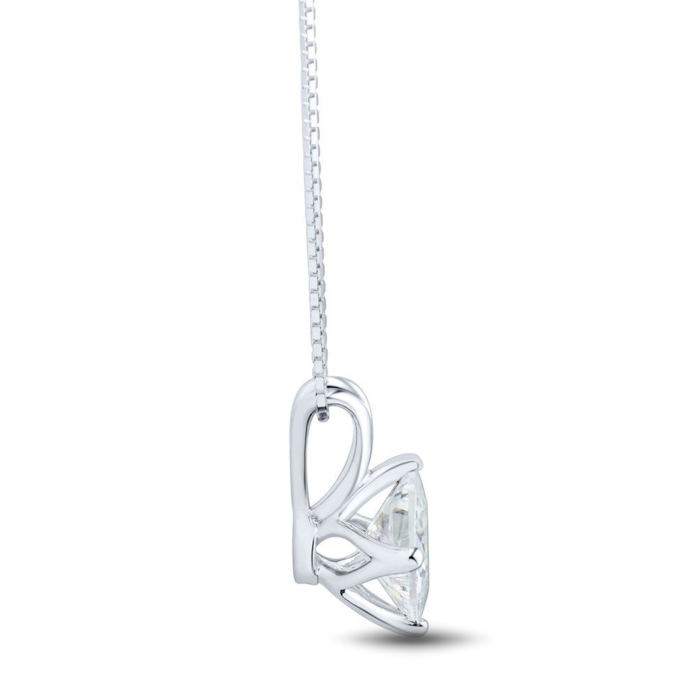 Lab Grown Diamond Pendant Princess-Cut in 14K White Gold (3/4 ct. tw.)