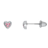 Childrenâs Heart Pendant & Earring Set with Cubic Zirconia in Sterling Silver