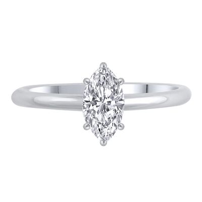 Lab Grown Diamond Marquise Solitaire Engagement Ring 14K Gold (3/4 ct