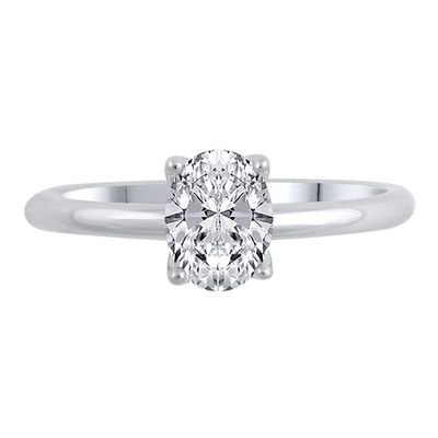 Lab Grown Diamond Solitaire Oval Engagement Ring 14K Gold (1 1/2 ct