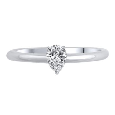 Lab Grown Diamond Pear-Shaped Solitaire Engagement Ring 14K Gold (3/4 ct