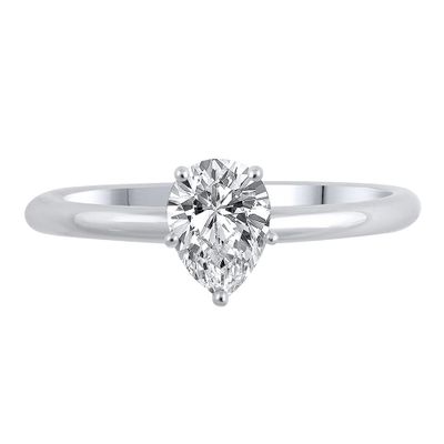 Lab Grown Diamond Pear-Shaped Solitaire Engagement Ring 14K Gold (1 ct