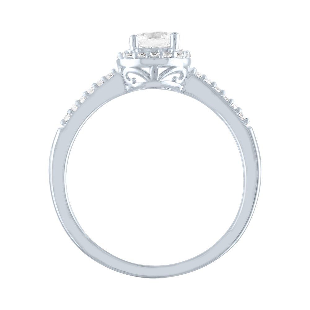 Lab-Created White Sapphire Ring Sterling Silver