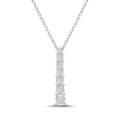 Journey Diamond Pendant with Illusion Setting in Sterling Silver