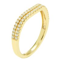 Diamond Contour Wedding Band with Double Row 10K Yellow Gold (1/4 ct. tw.)