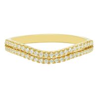 Diamond Contour Wedding Band with Double Row 10K Yellow Gold (1/4 ct. tw.)