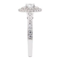 Round Diamond Engagement Ring with Oval Halo 14K White Gold (1 ct. tw.)