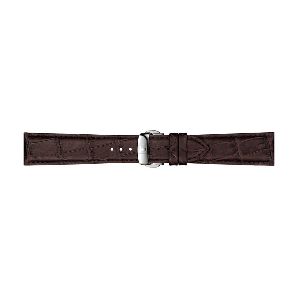 Gentleman Menâs Watch with Brown Leather Bracelet in Stainless Steel