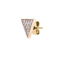 Single Diamond Stud Earring Triangle in 10K Gold
