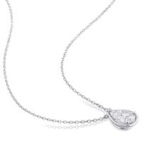Pear-Shaped Moissanite Pendant in Sterling Silver (2 ct.)