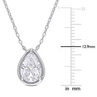 Pear-Shaped Moissanite Pendant in Sterling Silver (2 ct.)