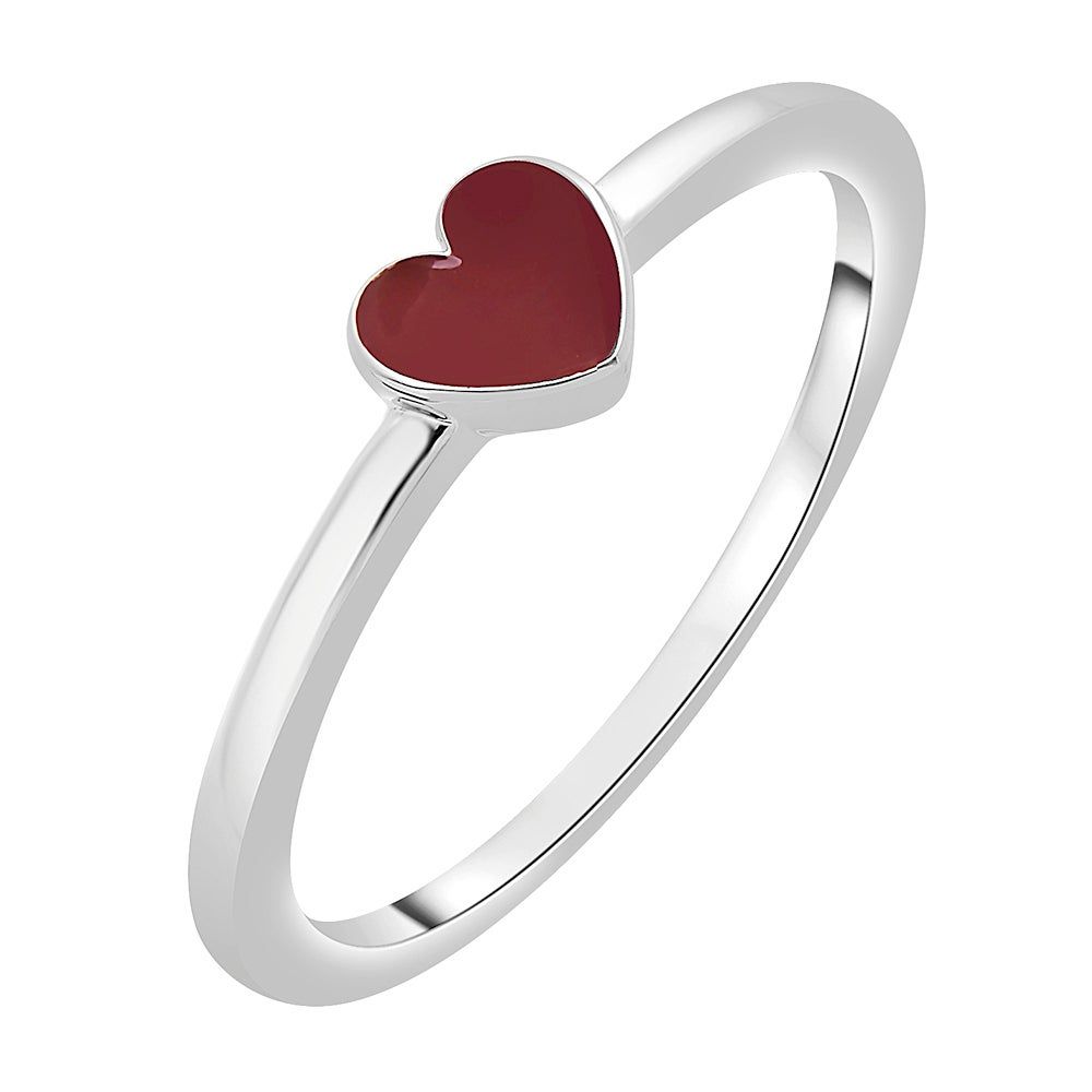 Red Heart Ring in Sterling Silver