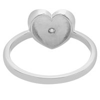 Red Heart Ring with Diamond Accent in Sterling Silver