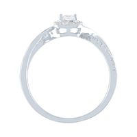 Emerald Cut Lab-Created White Sapphire Promise Ring Sterling Silver