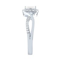 Emerald Cut Lab-Created White Sapphire Promise Ring Sterling Silver