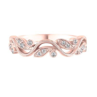 Vine Ring with Diamonds 10K Rose Gold (1/8 ct. tw.)