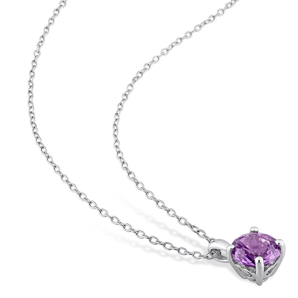 Lab-Created Purple Alexandrite Pendant in Sterling Silver