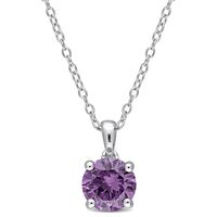 Lab-Created Purple Alexandrite Pendant in Sterling Silver