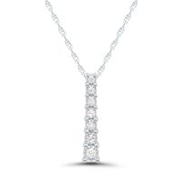 Journey Diamond Pendant with Illusion Setting in 10K White Gold (1/10 ct. tw.)