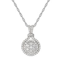 Diamond Halo Pendant with Round Cluster in 10K White Gold (1/2 ct. tw.)
