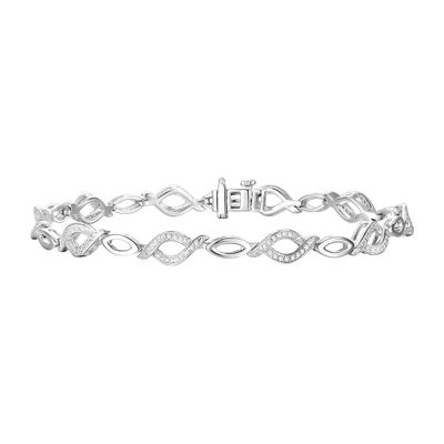 Marquise-Shaped Diamond Link Bracelet in Sterling Silver (3/8 ct. tw.)