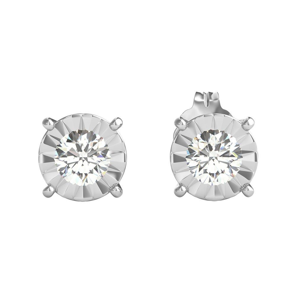 Diamond Illusion Stud Earrings, 10K White Gold (3/8 ct. tw.)