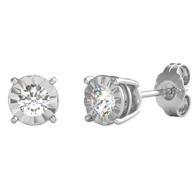 Diamond Illusion Stud Earrings, 10K White Gold (3/8 ct. tw.)