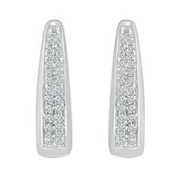 PavÃ© Diamond Hoop Earrings with Taper in Sterling Silver (1/4 ct. tw.)