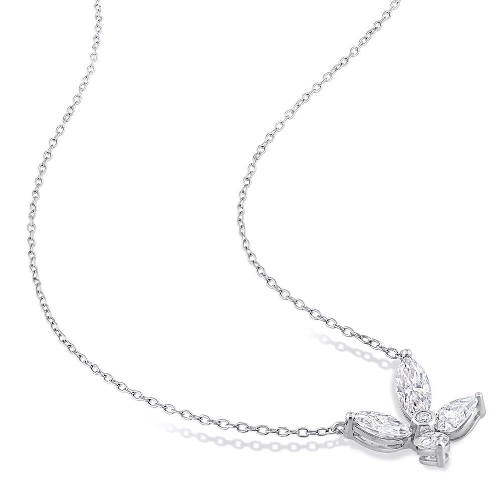 Moissanite Butterfly Necklace in Sterling Silver (2 ct. tw.)